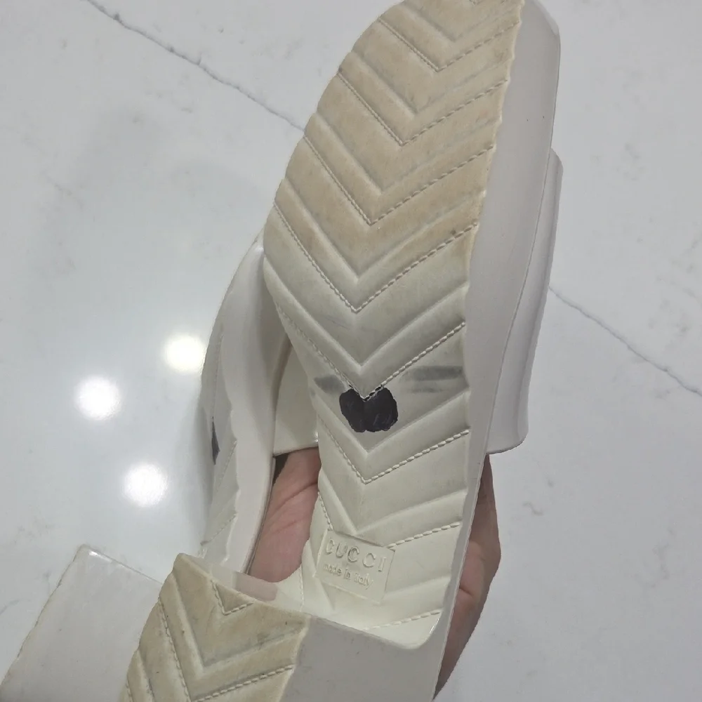 Gucci Women's Cream Mules Sz37 Might Fit Sz4 Gentle Used With No Box - Picture 10 of 16